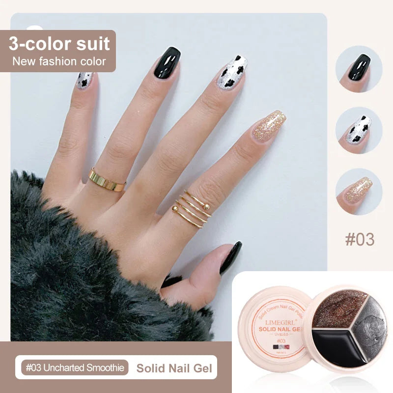 LIMEGIRL Solid Nail Art Gel Polish 15g 3 Colors Cream Soft Gel Polish for Nail Art Beginner DIY Design  Home/Salon Manicure Gift Lootquake LLC
