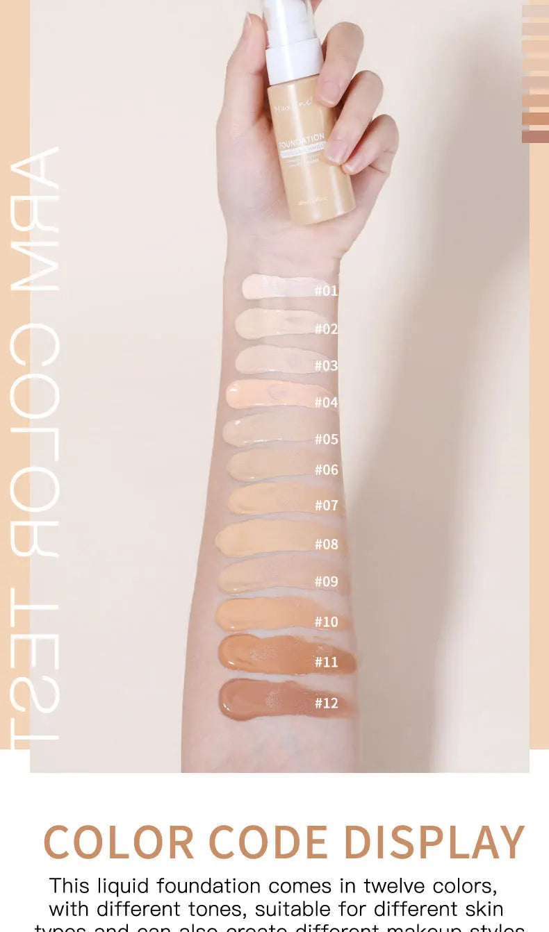 Liquid Foundation Effective Concealer Waterproof Sweat-resistant Makeup Professional Cosmetics Lootquake LLC