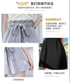 Summer Lightweight Black Casual Sports Pants Women Student Loose High-Waist Wide-Leg Shorts