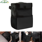 Trash Can with Lid and Storage Pockets 100% Leak Proof Organizer Waterproof Garbage Multipurpose Bin Black Load Dustbin for Car Lootquake LLC