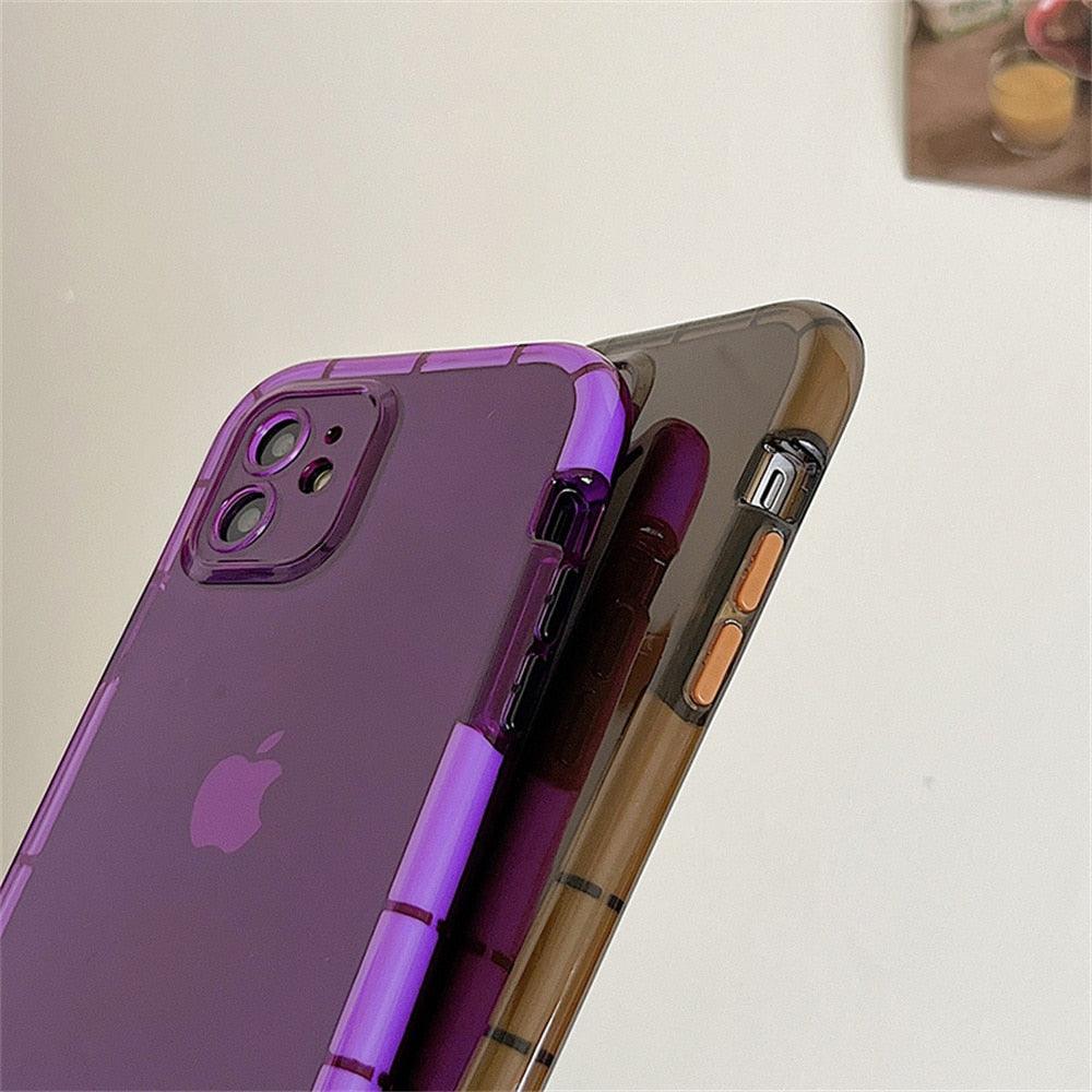 Luminous Shockproof Bumper Phone Case For iPhone 11 14 Pro Max 12 11 13 Pro Max X XR XS Max Transparent Back Cover  Full Bumper Case Strong Classic Phone Case Stevvex