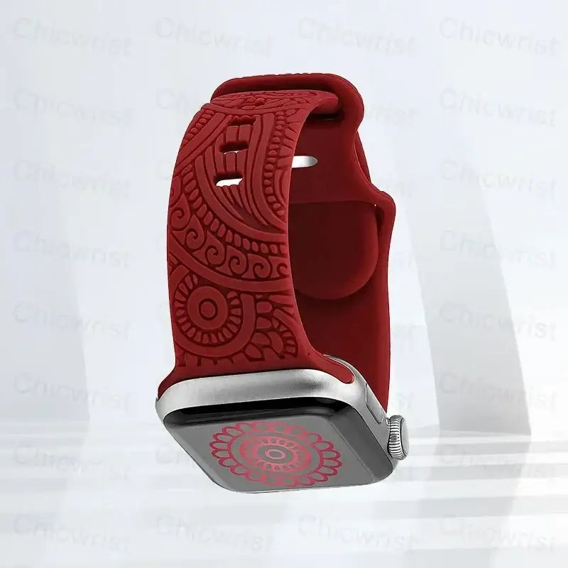 Apple Watch Silicone Strap - Stylish, Engraved Design - SJB-DIAMOND ELITES