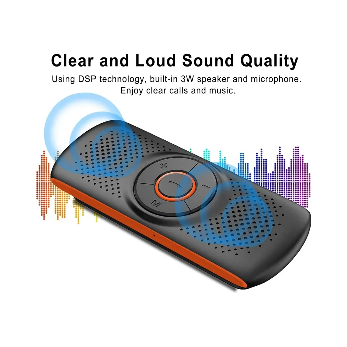 Car Bluetooth Speaker Bluetooth in Car Speakerphone for Handsfree Talking, Wireless Car Music Player with Visor Clip Lootquake LLC