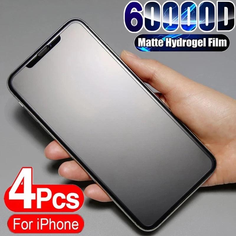 4pcs Matte Film For Iphone 11 12 13 Pro Max Mini Frosted Screen Protectors For Iphone X Xr Xs Max 6 6s 7 8 Plus Se Anti Glare Matte Finish Anti-fingerprint Film Stevvex
