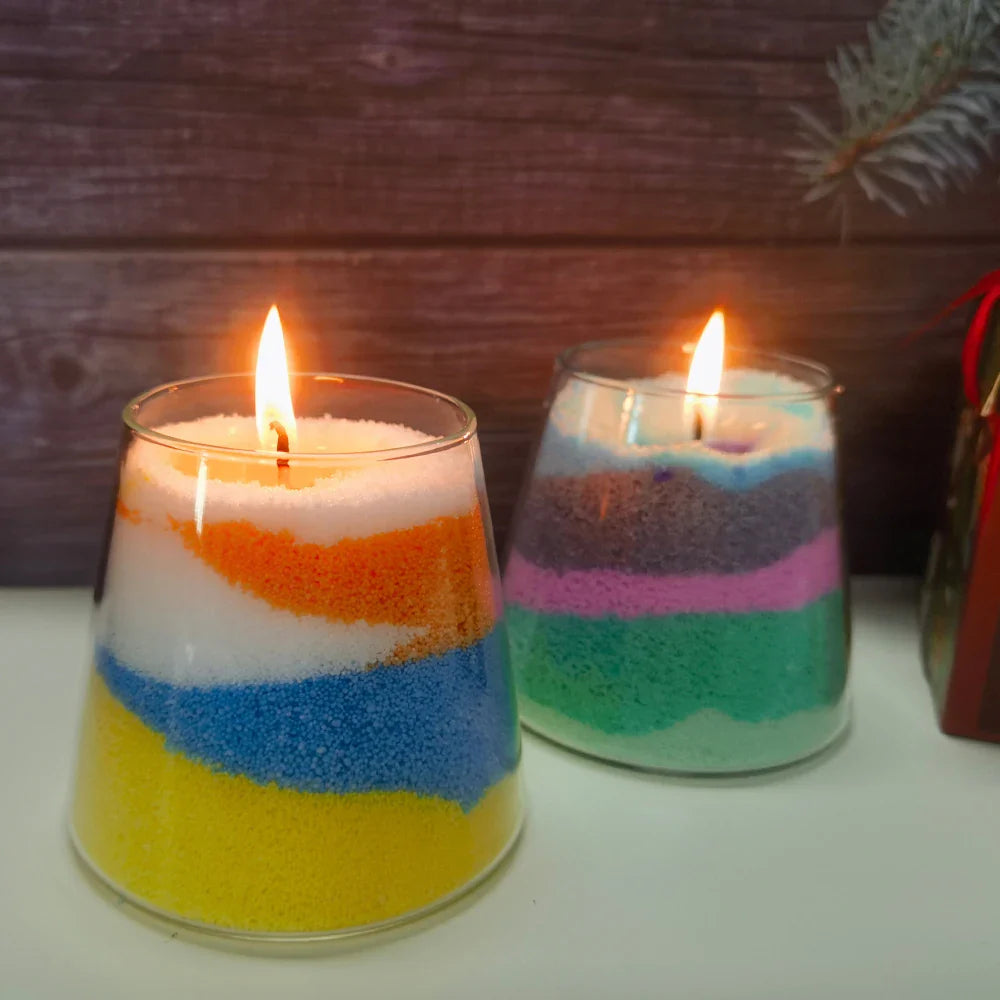 FPOO Scented Candle Making Kit DIY Handmade aromatic Paraffin mold Candle Wick Sand Painting Making Tools Home Decoration Candle