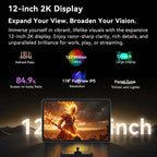 Blackview MEGA 2 Tablet PC 12'' 2K FHD+ Display Unisoc T615 12GB+12GB RAM 256GB ROM 9000mAh Battery 16MP Android 15 4G Tablets Lootquake LLC