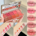 FLORTTE 10-Color Lip Palette Lip Gloss and Lipstick Glossy Moisturizing Pigmented Multifunctional Easy to Apply Lootquake LLC