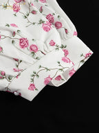 Clacive Summer Slim Print Women's Dress 2024 Sexy V-Neck Short Sleeve Mini Dresses Elegant High Waist Pleated Female Dress