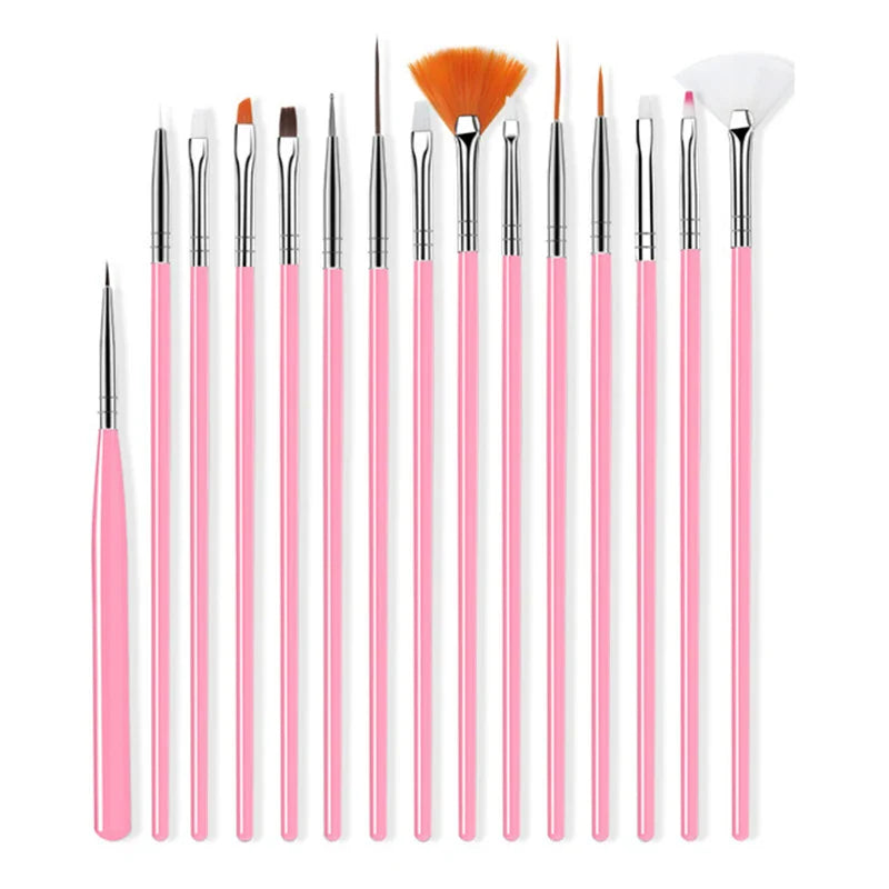7/9/11/15/25MM Nail Liner Brush Set UV Gel Nail Brushes Kits 5pcs French Stripe Line Painting Drawing Flower Pen Manicure Tools