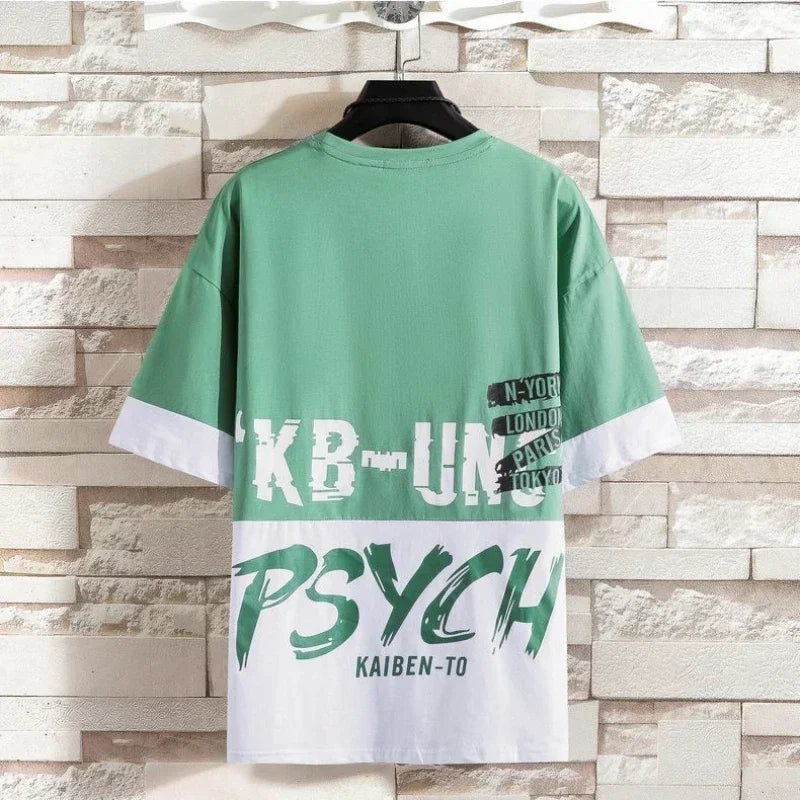 Men Casual T Shirt Letter Printed T-Shirt Hip Hop Y2K Streetwear Fashion Sport Gym Summer Washed Tops Men Clothing Trends 반팔 남자 Lootquake LLC