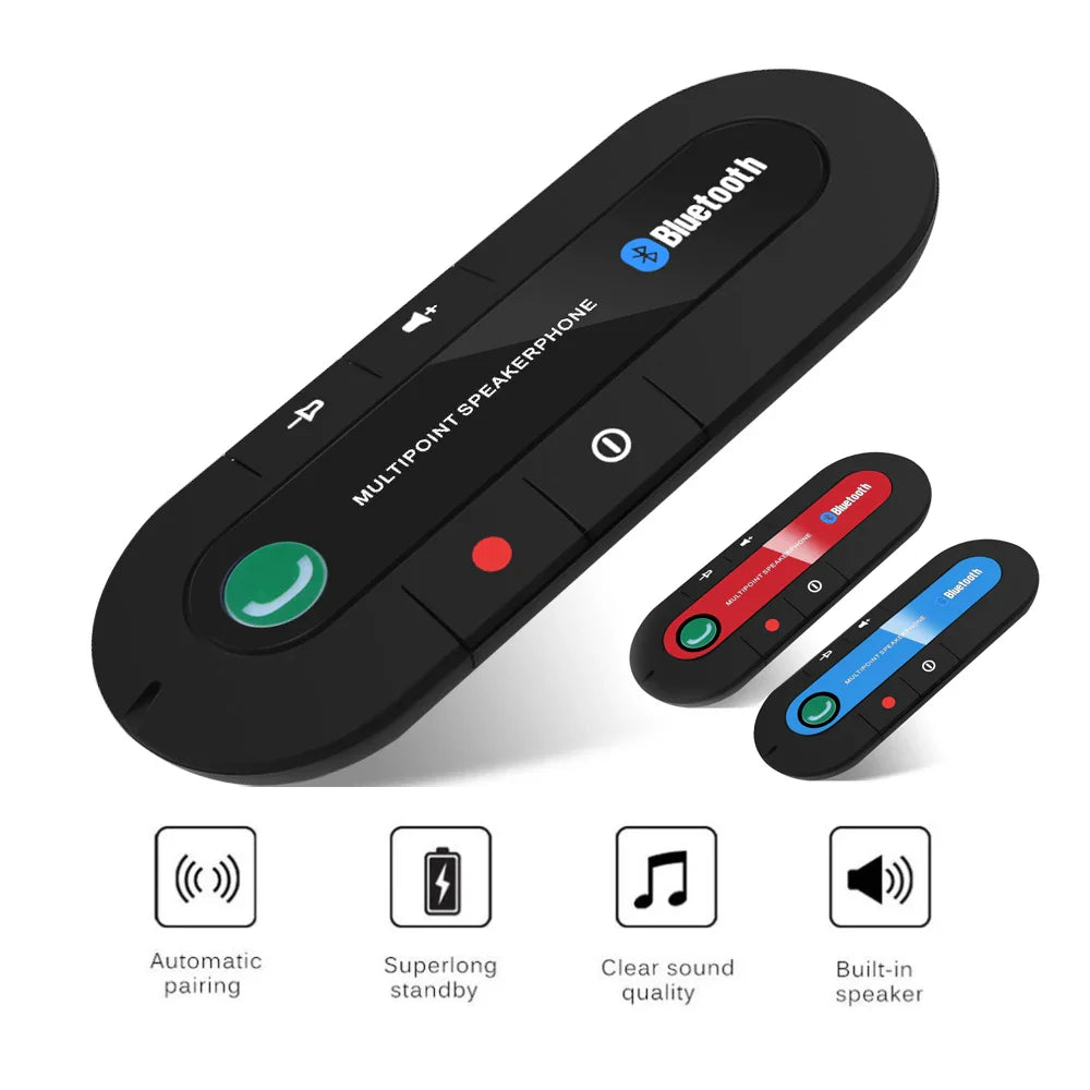 Bluetooth Speaker Handsfree Car Kit Sun Visor Clip Wireless Audio Receiver Speakerphone Wireless Stereo MP3 Music Player Lootquake LLC