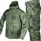 5XL Shark Skin Soft Shell Autumn and Winter Plush Thickened Mountaineering Tactics Training Breathable Windproof Charge Suit Lootquake LLC