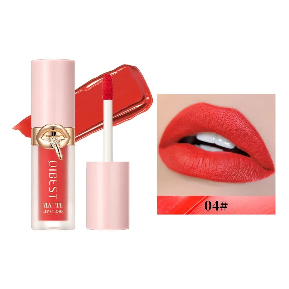 QIBEST 10 Colors Nude Matte Liquid Lipstick Waterproof Silky Lip Gloss Non-Stick Cup Lasting Purple Red Lip Tint Durable Makeup Lootquake LLC