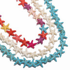 36pcs 14mm Starfish Shape Natural Turquoise Stone Beads Colorful Howlite Handmade Beads for Jewelry Making DIY Pendant Crafts Lootquake LLC