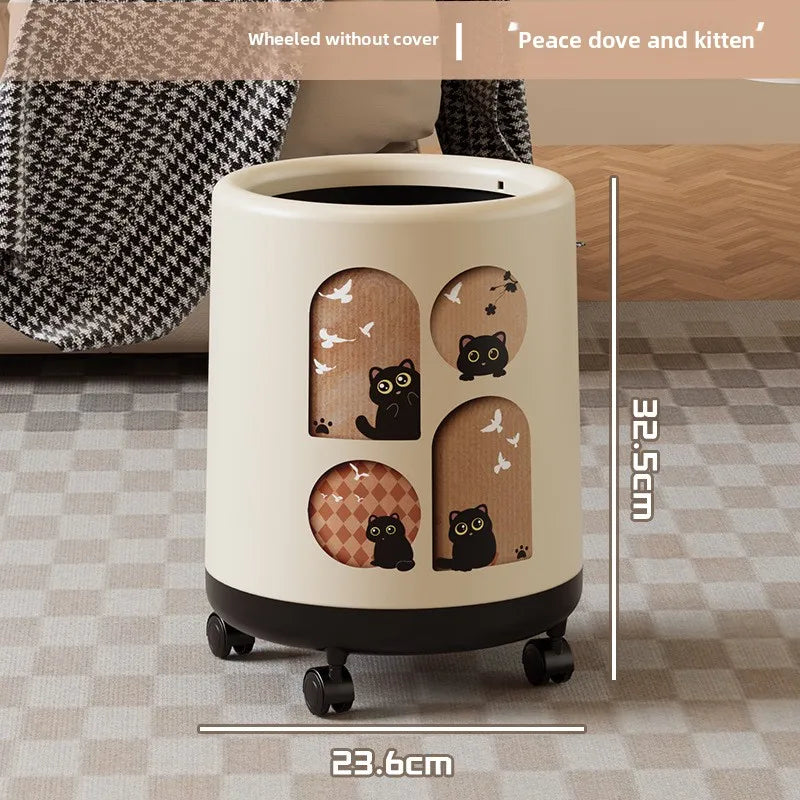 Premium Household Trash Can - Stylish Lidded Waste Bin with Wheels, Oversized Multipurpose Garbage Bin for Living Room & Bedroom Lootquake LLC