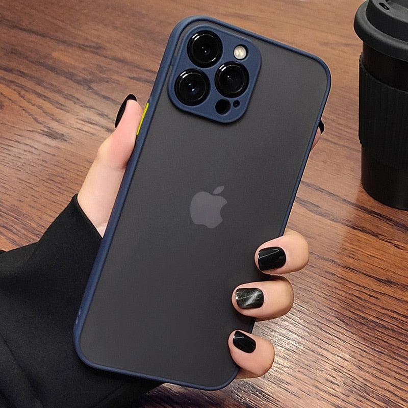 Luxury Shockproof Armor Phone Case For iPhone 11 12 13 14 Pro Max Silicone Clear Hard Cover Protective Hard Back Cover with Soft Edge Bumper Shockproof Anti-Drop Case For iPhone Stevvex