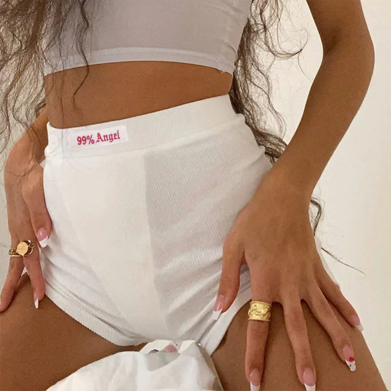 Women's Ribbed Knit High Waist Shorts