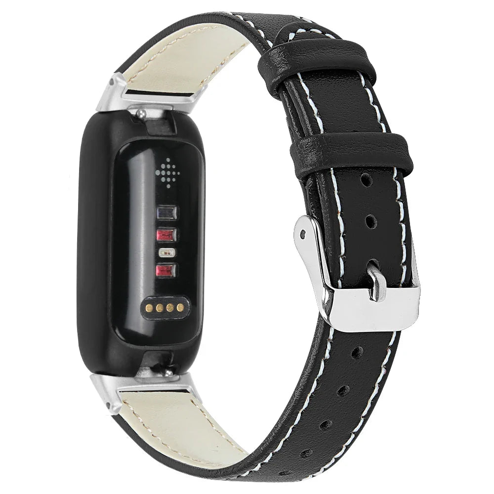 Fitbit Inspire 3 Leather Band - Stylish and Breathable Strap