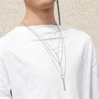 Wu's 2022 New Fashion Rectangle Classic Cuban Men's Jewelry Simple Necklace Hip Hop Geometric Stainless Steel Pendant Necklace Lootquake LLC