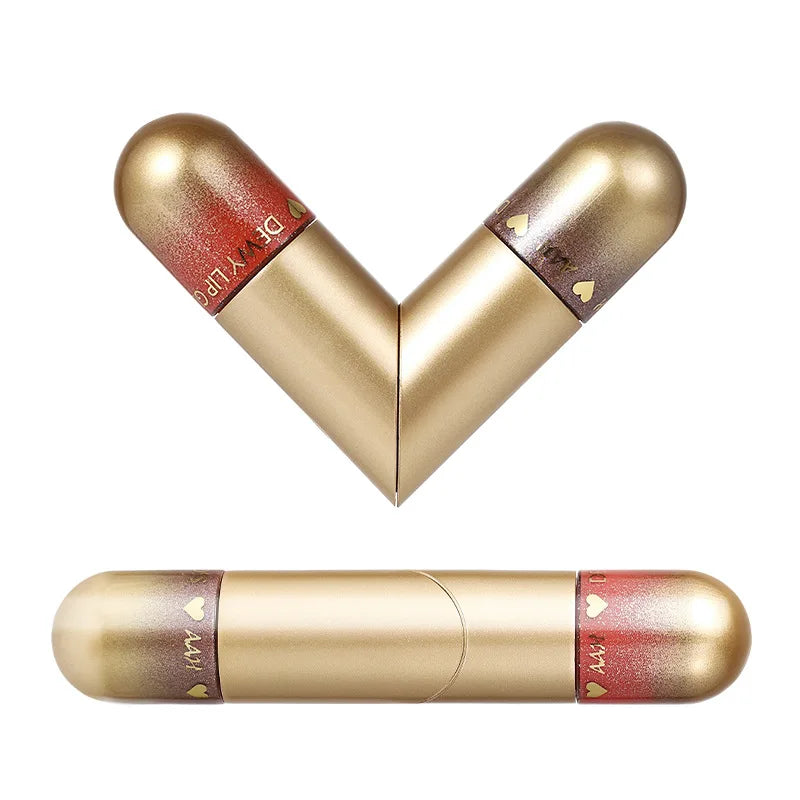 1pcs Double-head lip gloss lipstick, hydrating and moisturizing, foldable, sparkling mirror-like, nourishing lip gloss Lootquake LLC
