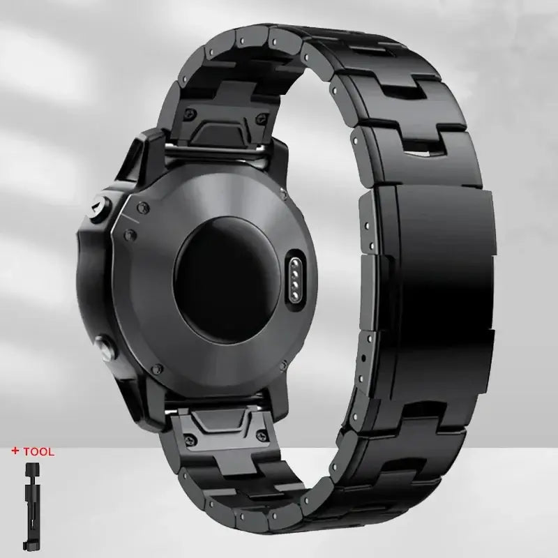 Garmin Steel Band - Modern QuickFit Design Strap BandsCo Straps