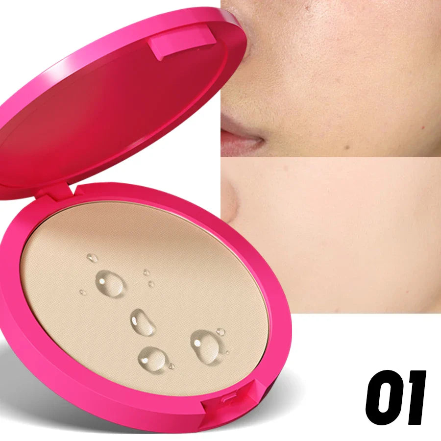 Natural Matte Pressed Powder Oil Control Brighten Whitening Face Base Foundation Compact Concealer Makeup Cosmetics Lootquake LLC