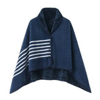 Thick Plaid Blanket Warm Winter Wearable Blanket Adults Office Travel Soft Fleece Throw Blankets With Button Home Shawl Lootquake LLC