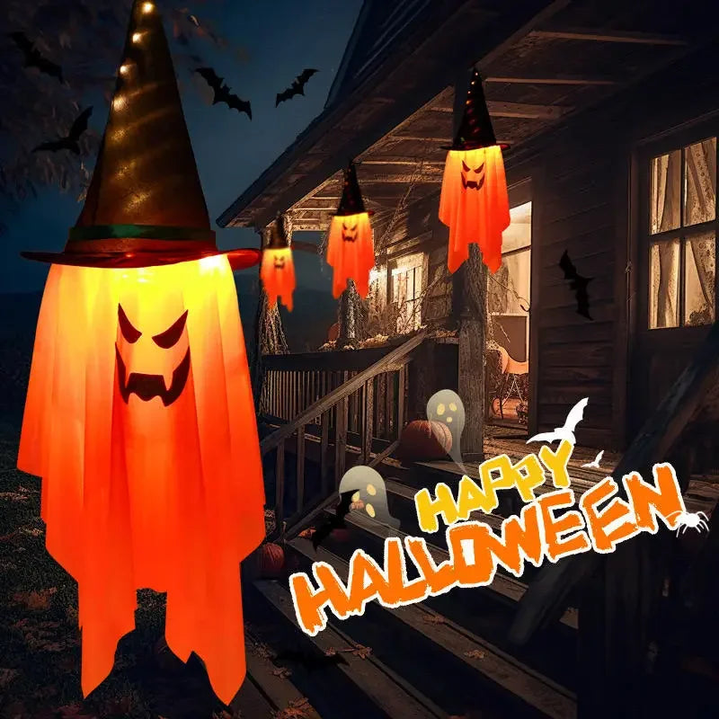 Halloween Light-Up Pumpkin Wizard Hanging Decoration for Kids Dress-Up Spooky Party Props European Window Display Holiday Decor Lootquake LLC