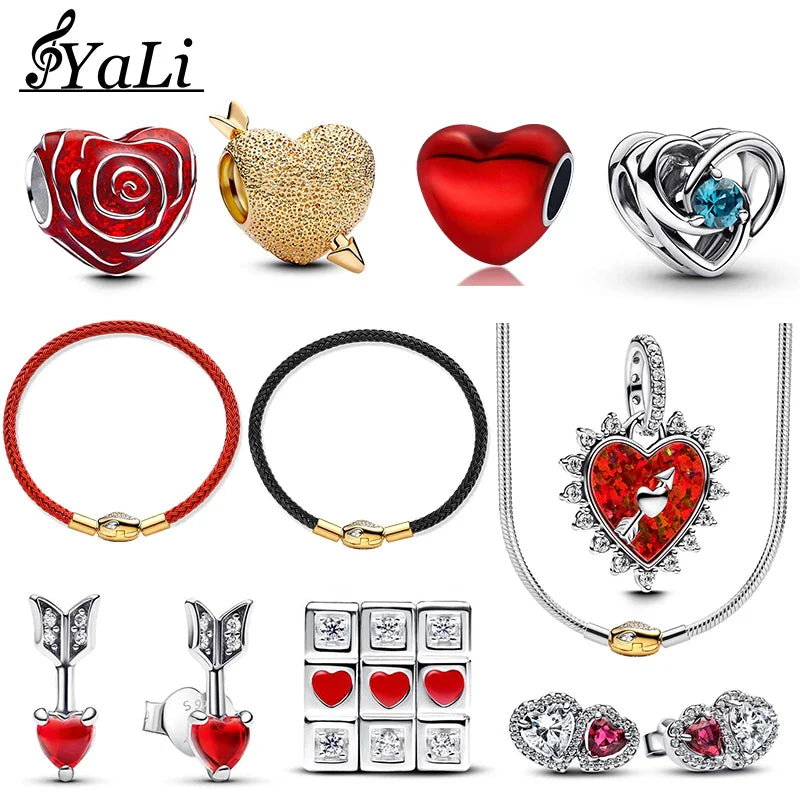 925 Silver Valentine's Day Snake Year Series Pendant Suitable for 925 Sterling Silver Original Women's Bracelet DIY Jewelry Gift Lootquake LLC