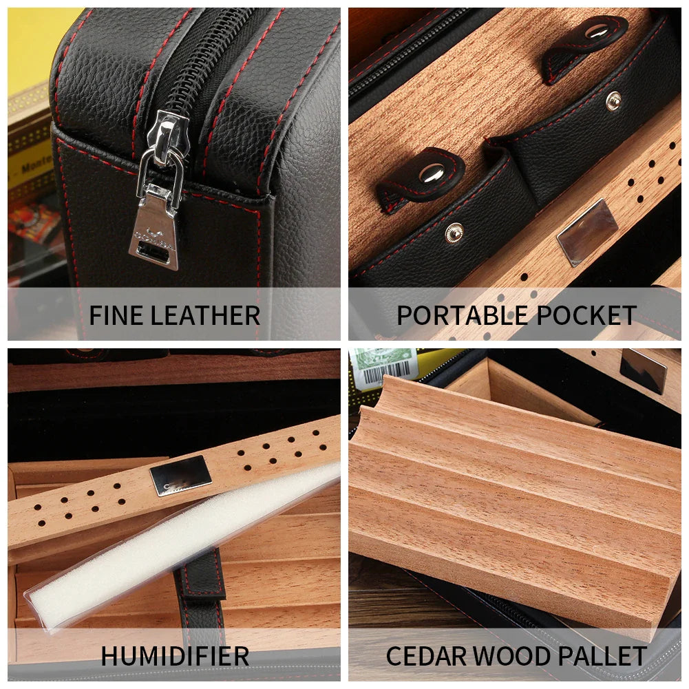 GALINER Charuto Cedar Wood Cigar Humidor Box Travel Cigar Case Storage 4 Cigars Box Humidor Humidifier For Sigar Lootquake LLC
