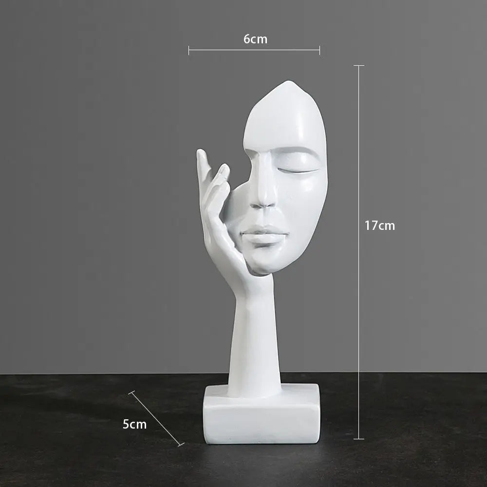 Resin Abstract Statue Desktop Ornaments Sculpture Figurines Face Character Nordic Light Luxury Art Crafts Office Home Decor Lootquake LLC