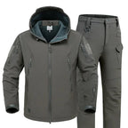 5XL Shark Skin Soft Shell Autumn and Winter Plush Thickened Mountaineering Tactics Training Breathable Windproof Charge Suit Lootquake LLC