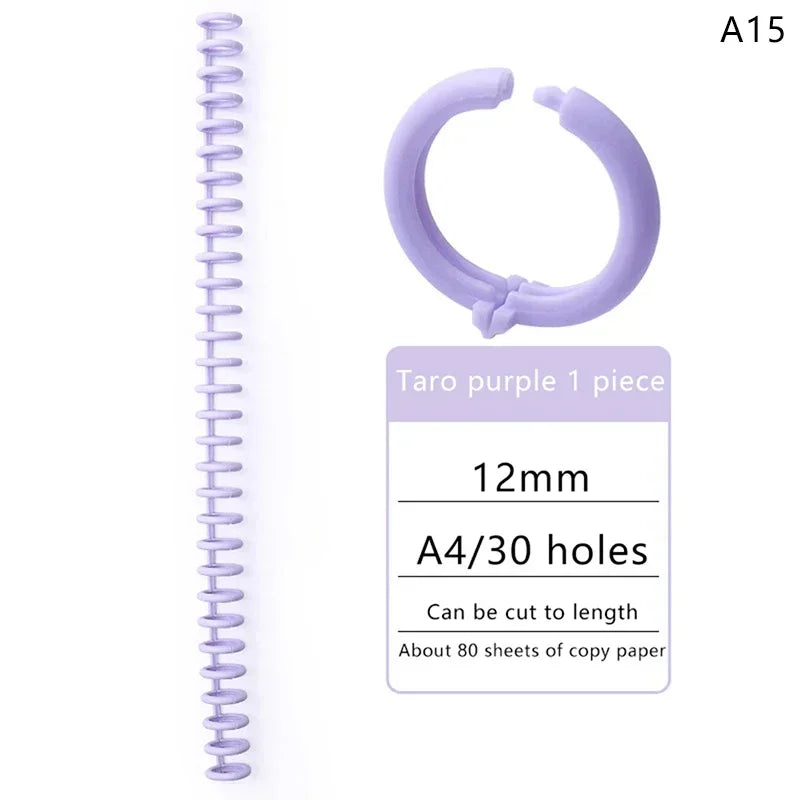 5pcs Loose-leaf Binding Ring Spring Spiral Rings Plastic Binder Strip 30 Holes For A4 Paper Notebook Stationery Office Supplies Lootquake LLC