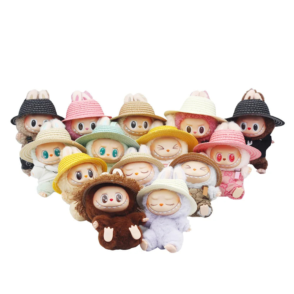 Labubu Hat Open Top Straw Hat Woven Hat Labubu Party Clothing Accessories Countryside Style Labubu Outfit for Sitting Party Lootquake LLC
