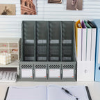 Detachable A4 Document Organizer - Desktop Bookshelf & File Holder, Durable PP Material, Office Supplies Storage Rack Lootquake LLC