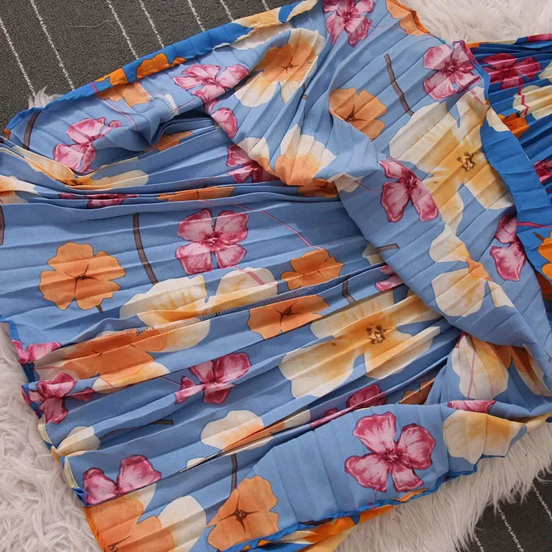 Women Dress Fashion Vintage Ins Bandage Slim Waist A-line Long Dress Vacation Beach Summer Outfits Lady Robe Femme Lootquake LLC