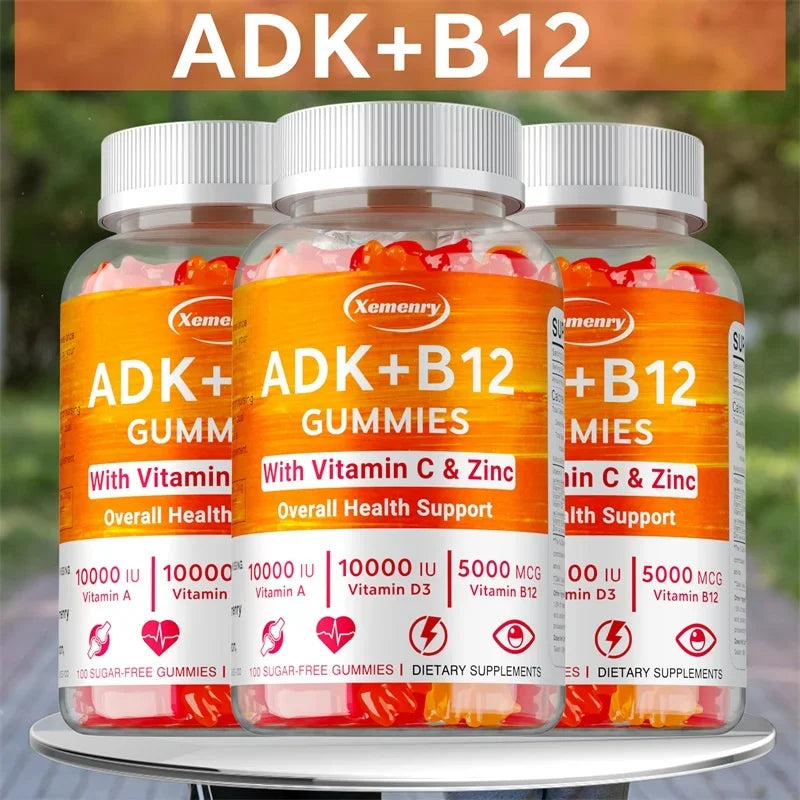 Vitamin D3 K2 + Vitamin B12 Gummies - Boost Metabolism, Eyes, Bone, Energy, Nerve, Immune Support Lootquake LLC