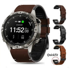 Garmin Leather Silicone QuickFit Band - Durable Stylish Strap - SJB-DIAMOND ELITES