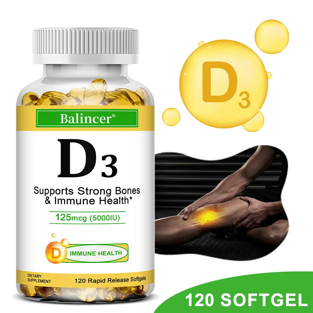 Vitamin D3 5000 IU - Supports Strong Bones & Immune Health - Gluten Free Non-GMO Vitamin D Supplement Lootquake LLC