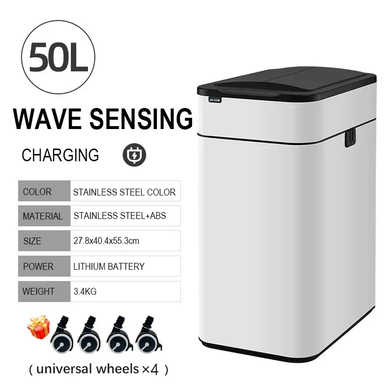 Smart Trash Can 20L 30 40 50 60 Liters Wastebasket Large Kitchen Garbage Cube Home Automatic Stainless Steel Garbage Bin Dustbin Lootquake LLC