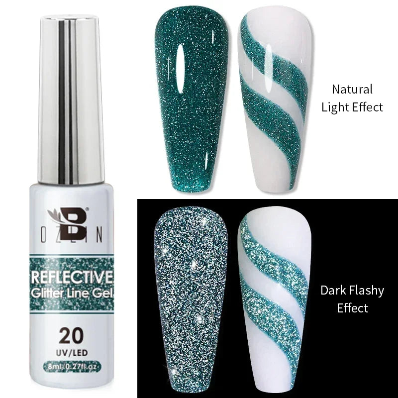 5ML Gold Silver Metallic Liner Paint Gel Polish Chrome Mirror Metal Effect Super Bright French UV LED Semi Permanent Nail Gel Lootquake LLC