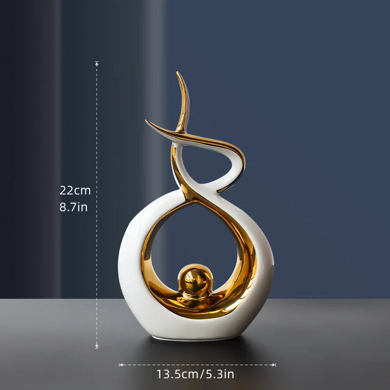 Ceramic Sculptures Ornaments Home Modern Decoration Abstract Statue Room Art Decor Luxury Porcelain Figurine Table Accessories Lootquake LLC