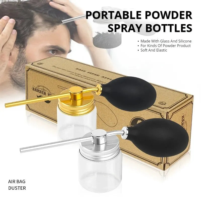 Refillable Barber Powder Spray Bottle Hair Building Fiber Applicator Talc Powder Blower Puffer Tools Salon Accessories Lootquake LLC