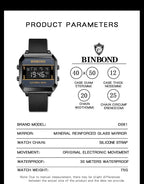 Men's Watch Business Sports Multifunctional Alarm Clock Waterproof Silicone Strap Male Student Fashion Electronic Wristwatches
