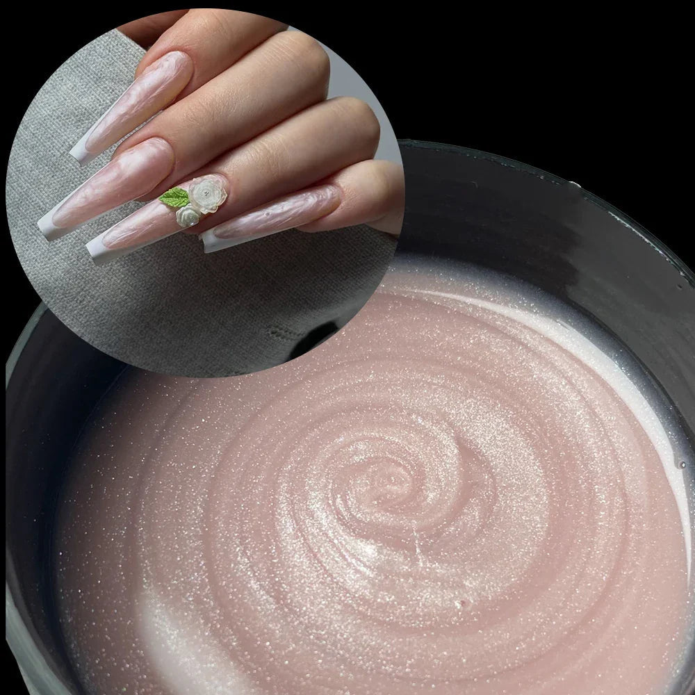 Jillnails 100g Glitter Shimmer Milky Hard Gel Builder Nail for Nails ExtensionsRoyal Blue Pink  UV LED Camouflage  Selfleveling Lootquake LLC