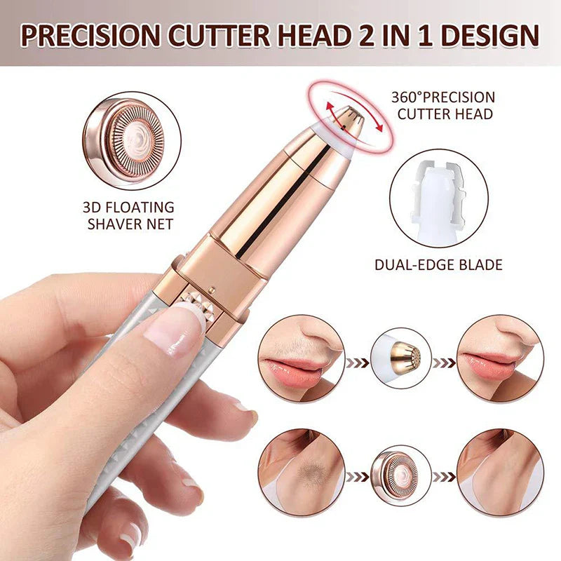 Women's Electric Eyebrow Trimmer Rechargeable Hair Removal Shaving Lip Bikini Lady Shaver Remover Body Facial Nose Epilator Pi-Mart