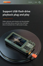 SANSUI Wireless Bluetooth Speakers Home Full-band Radio LED HD Video Player Portable MP4 Walkman Built-in Rechargeable Battery Lootquake LLC