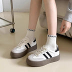 Sports shoes thick sole casual board shoes women 2024 new cowhide everything soft sole inside increase de training shoes Lootquake LLC