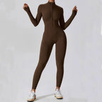 Yoga Jumpsuit Long Sleeved Zipper Rompers THRIXINE