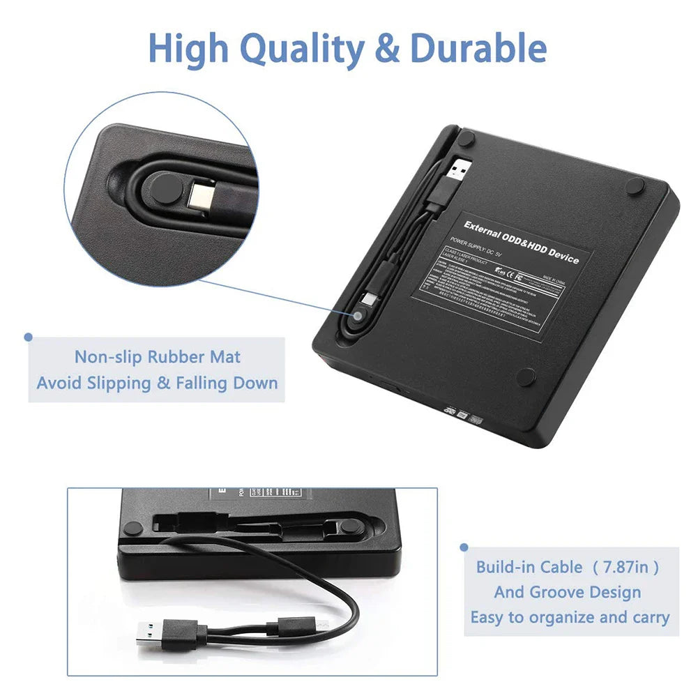 USB External CD DVD Reader CD/DVD Drive Burner Reader External DVD CD Writer Drive Portable Burner Reader for Laptop Desktop PC Lootquake LLC